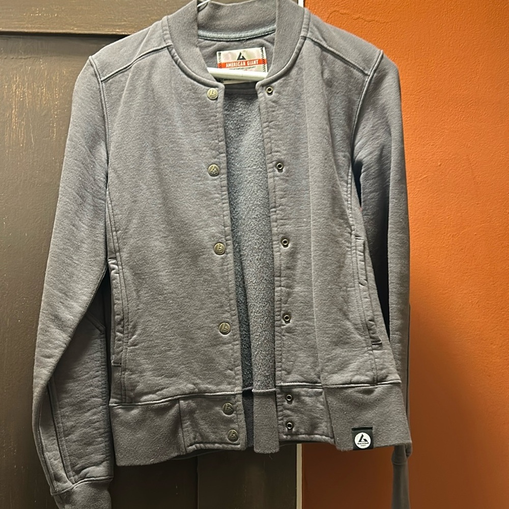 American giant fleece bomber jacket size small women’s
